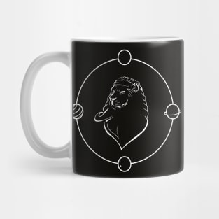 A graphic cosmic lion Mug